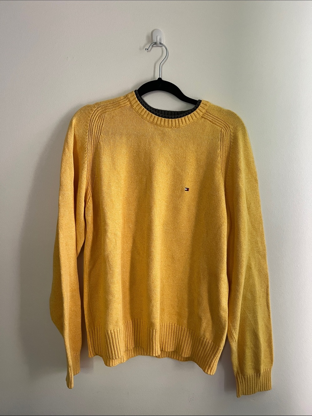 Tommy Hilfiger Men's Golden Yellow Crewneck Sweater